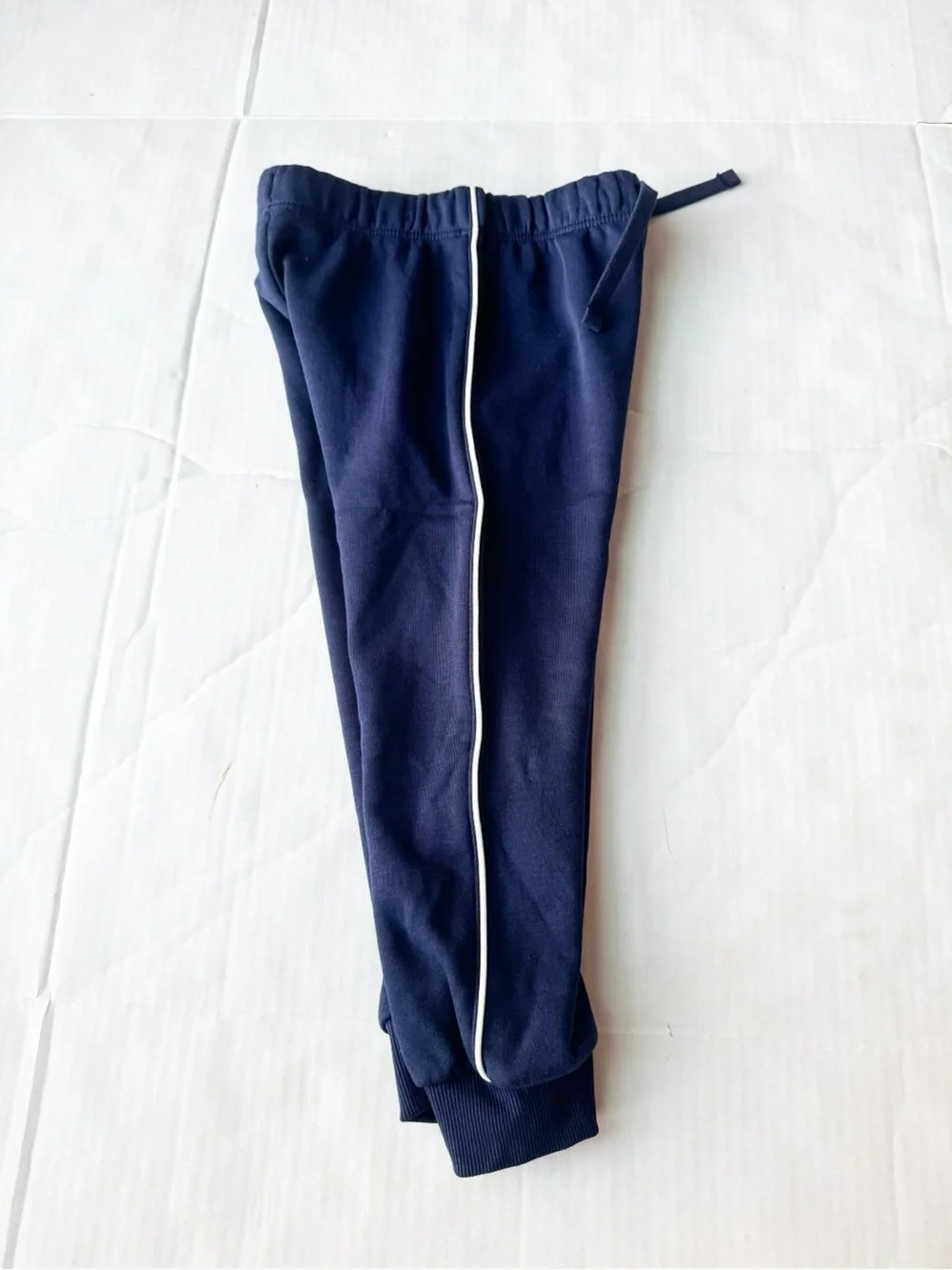 Organic Cotton Sweatpants / Joggers In Navy blue with White Side Stripe  NWT